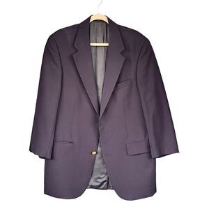 Vintage Chaps Ralph Lauren Blue Wool Blazer Jacket Size 40T